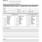 Construction Daily Report Template Free