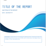 Cover Page Of Report Template In Word