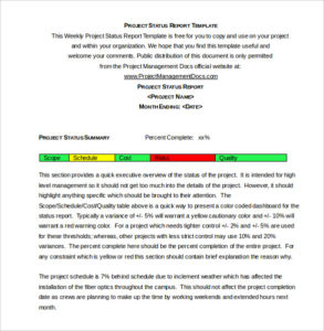 Development Status Report Template - TEMPLATES EXAMPLE | TEMPLATES EXAMPLE