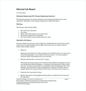 Engineering Lab Report Template (6) - TEMPLATES EXAMPLE | TEMPLATES EXAMPLE