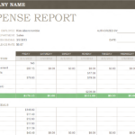 Expense Report Spreadsheet Template Excel