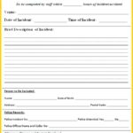 First Aid Incident Report Form Template