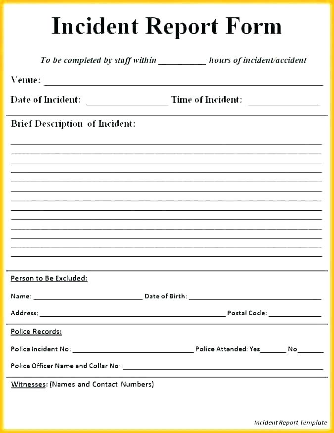 First Aid Incident Report Form Template | TEMPLATES EXAMPLE