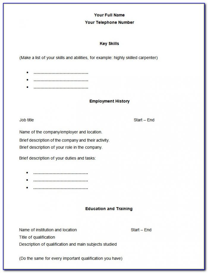 Free Blank Cv Template Download 6 TEMPLATES EXAMPLE TEMPLATES EXAMPLE