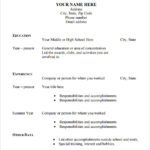 Free Blank Resume Templates For Microsoft Word