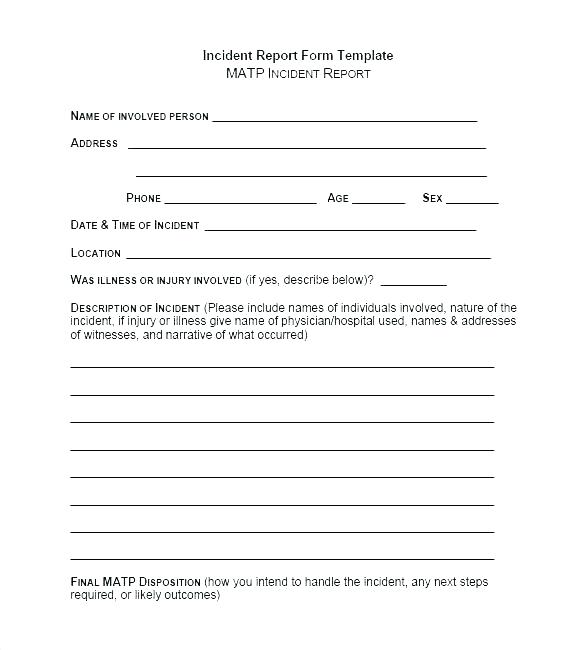 Generic Incident Report Template