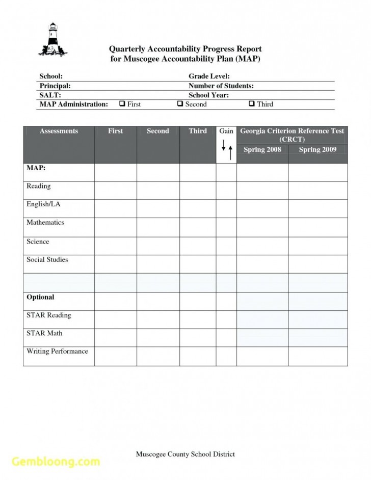 High School Student Report Card Template