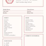 High School Student Report Card Template