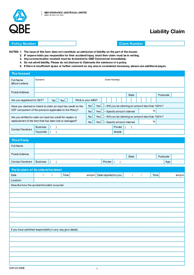 Insurance Incident Report Template