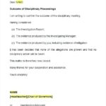 Investigation Report Template Disciplinary Hearing