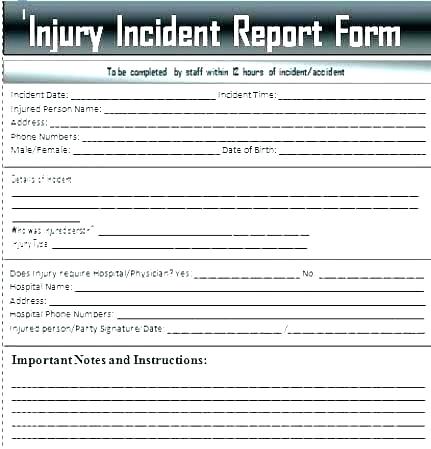 Medication Incident Report Form Template