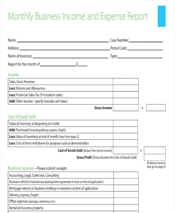 Month End Report Template