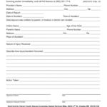 Motor Vehicle Accident Report Form Template