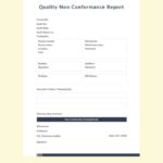 Non Conformance Report Form Template