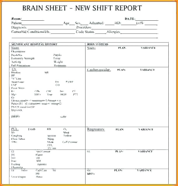 Nursing Assistant Report Sheet Templates | TEMPLATES EXAMPLE