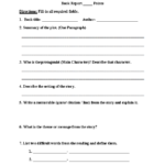 One Page Book Report Template