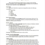 One Page Book Report Template