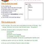 One Page Book Report Template