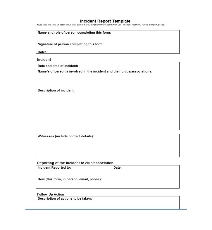 Police Incident Report Template