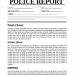 Police Report Template Pdf
