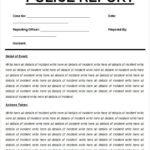 Police Report Template Pdf