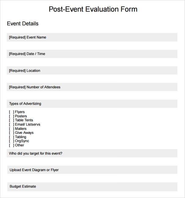 Post Event Evaluation Report Template