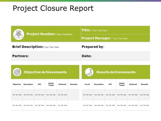 Project Closure Report Template Ppt