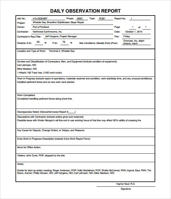 Project Status Report Template Word 2010