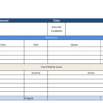 Project Weekly Status Report Template Excel