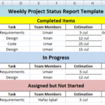 Project Weekly Status Report Template Excel