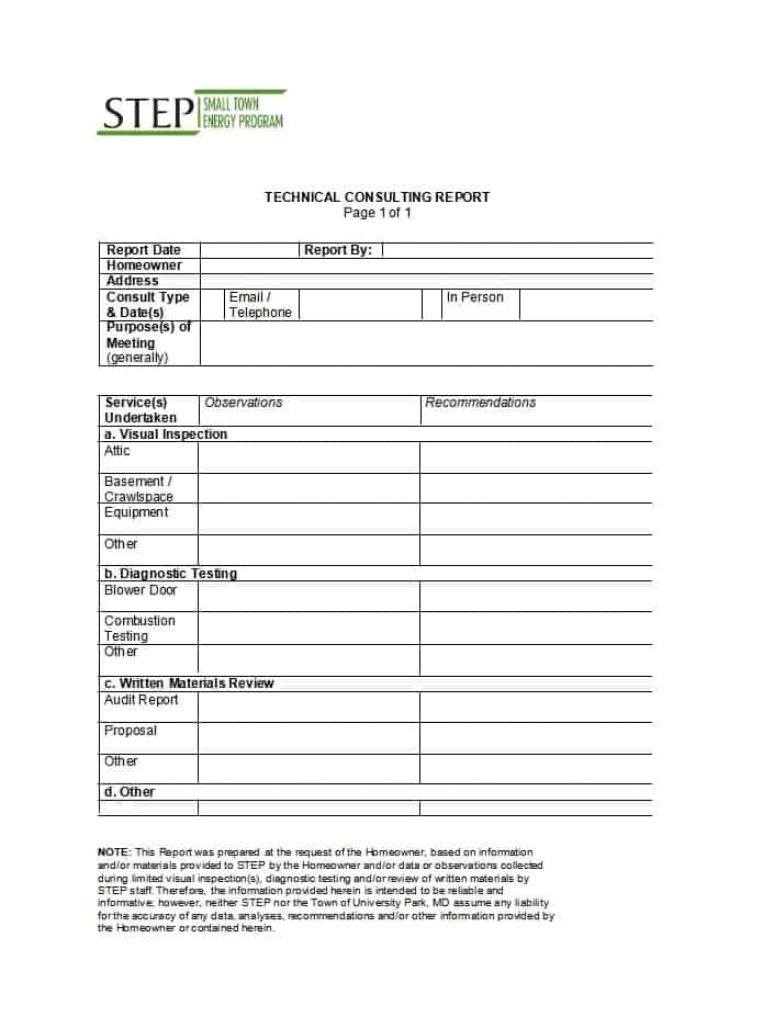 Report Requirements Document Template