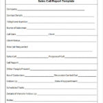 Sales Rep Call Report Template