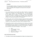 Sample Fire Investigation Report Template