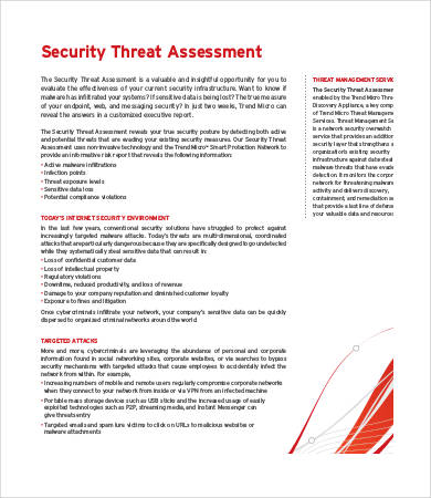 Threat Assessment Report Template