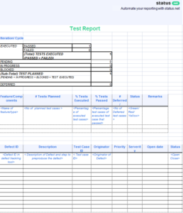 Weekly Test Report Template (6) - TEMPLATES EXAMPLE | TEMPLATES EXAMPLE
