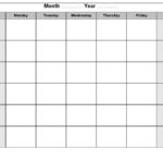 Blank Activity Calendar Template