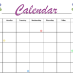 Blank Activity Calendar Template