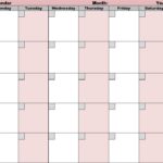 Blank Activity Calendar Template