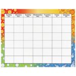 Blank Activity Calendar Template