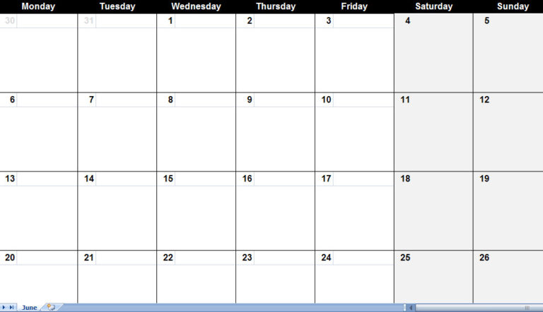 Blank Activity Calendar Template (4) - TEMPLATES EXAMPLE | TEMPLATES ...