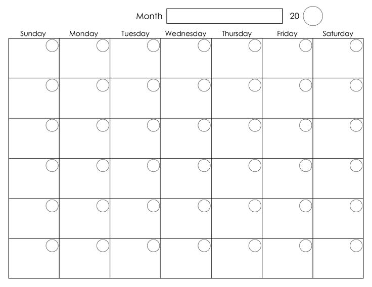 Blank Activity Calendar Template