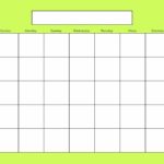 Blank Activity Calendar Template