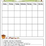 Blank Calendar Template for Kids