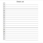 Blank Checklist Template Word