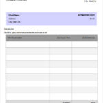 Blank Estimate Form Template