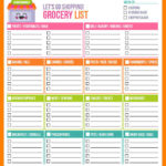 Blank Grocery Shopping List Template