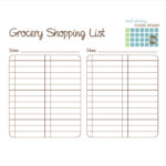 Blank Grocery Shopping List Template