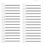 Blank Grocery Shopping List Template