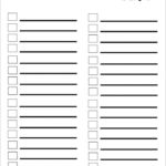 Blank Grocery Shopping List Template