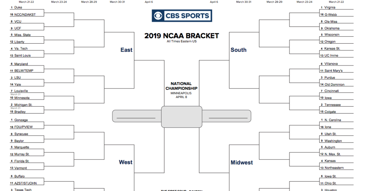 Blank March Madness Bracket Template Templates Example Templates